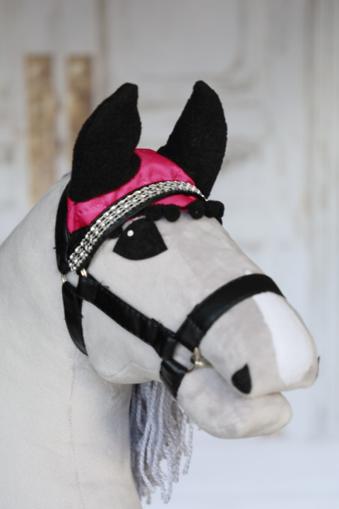 Nauszniki ciemno różowe dla hobby horse - 1